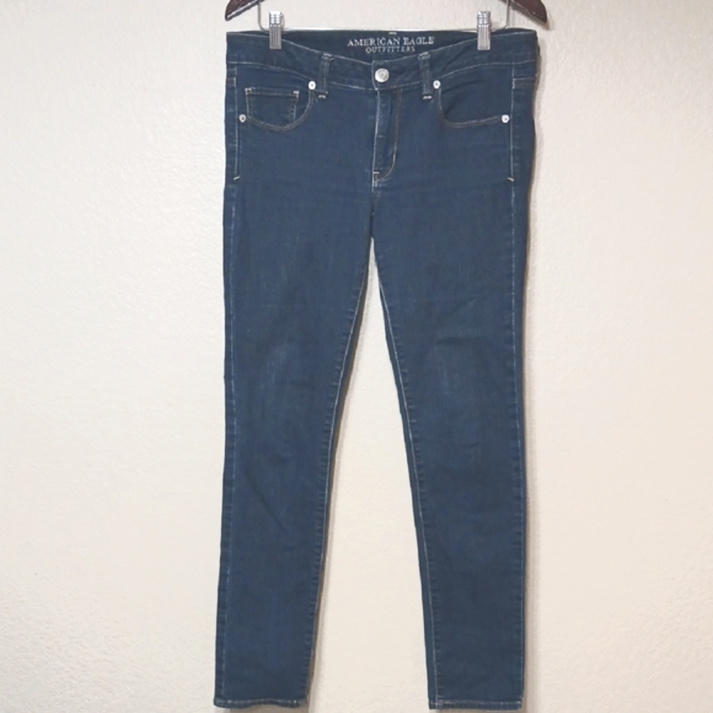 BO-4--American Eagle Outfitters Blue Skinny Stretch Jeans